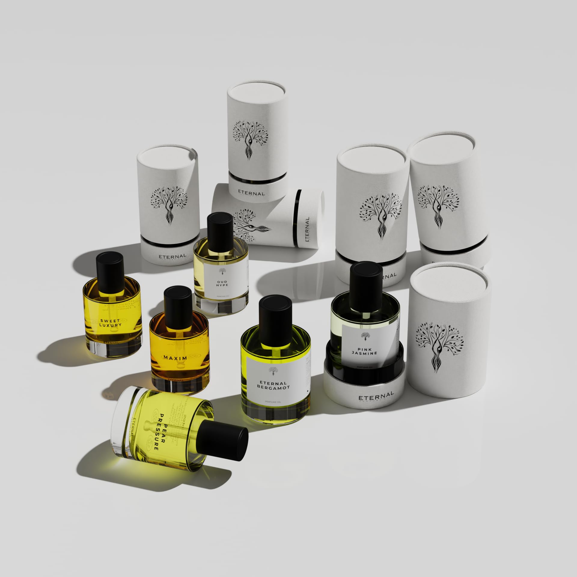 Eternal perfume oils Gift Set | 6 Pcs Exquisite Scents Inspired by Iconic Fragrances | Long-Lasting - Perfume Oils for Women & Men (Sweet Luxury, Pear Pressure, Maxim, Oud, Bergamot, Pink Jasmine)