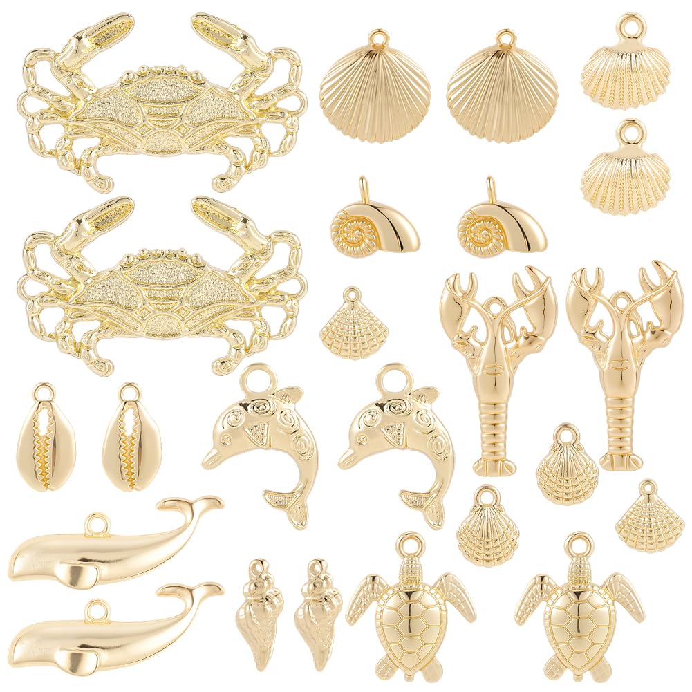 Breloques Océan en alliage plaqué or pour création de bijoux marins