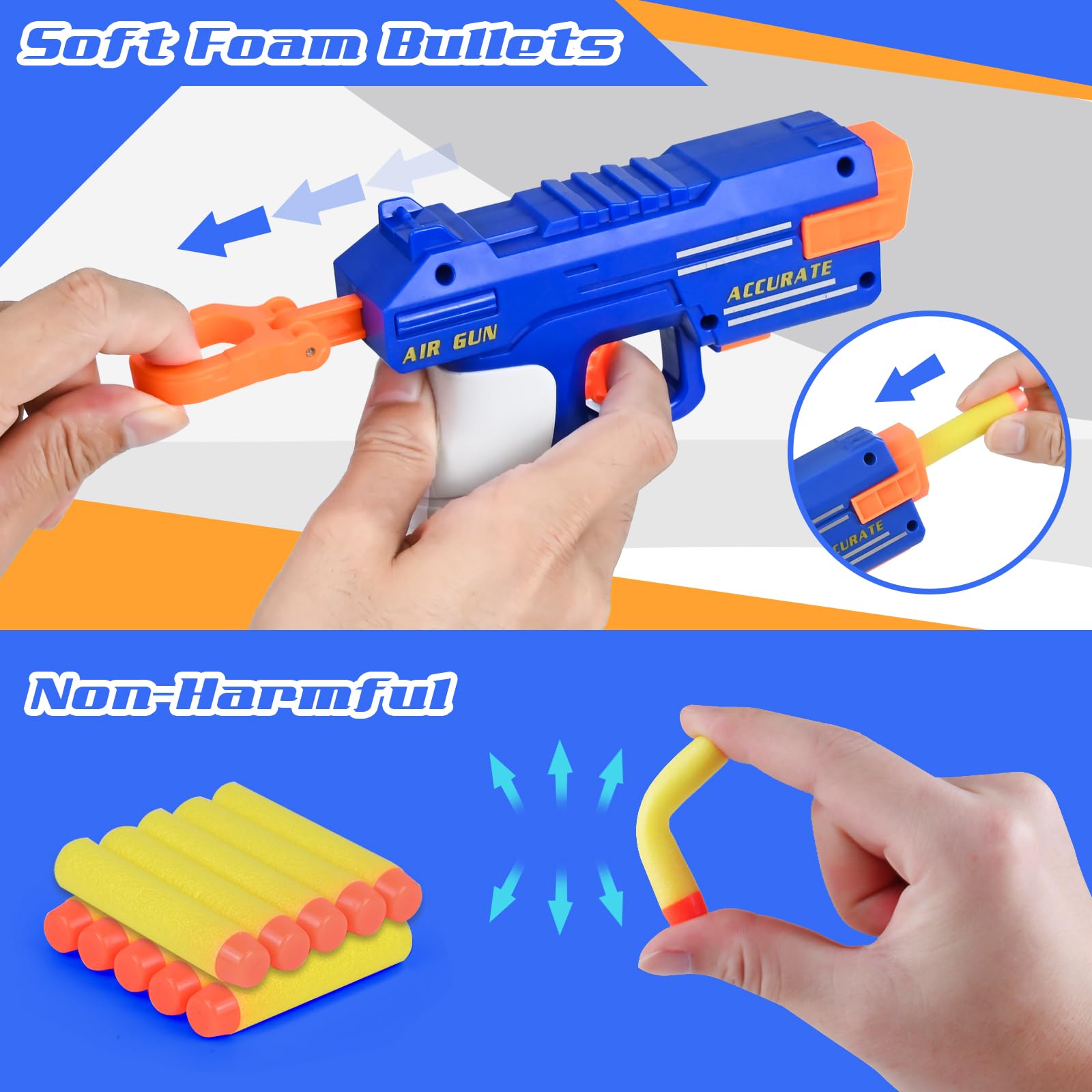 Joellfuner Tiro al Bersaglio Bambini, Bersaglio Nerf con 5 Obiettivi, Hover Shot Gioco, Bersaglio Elettrico Ricaricabile, Pistola Nerf per Maschio Bambina 3+Anni, Regalo Compleanno Natale (2)