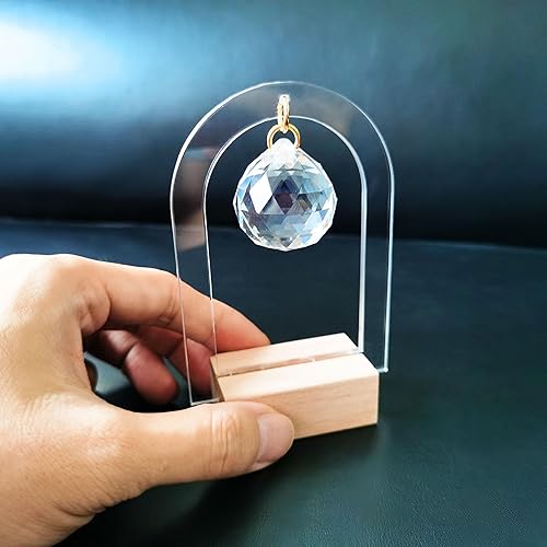 Atrapasoles con soporte de exhibición, adornos de bola de cristal de 1.181 in, decoración interior minimalista, regalo para dormitorio, estudio,