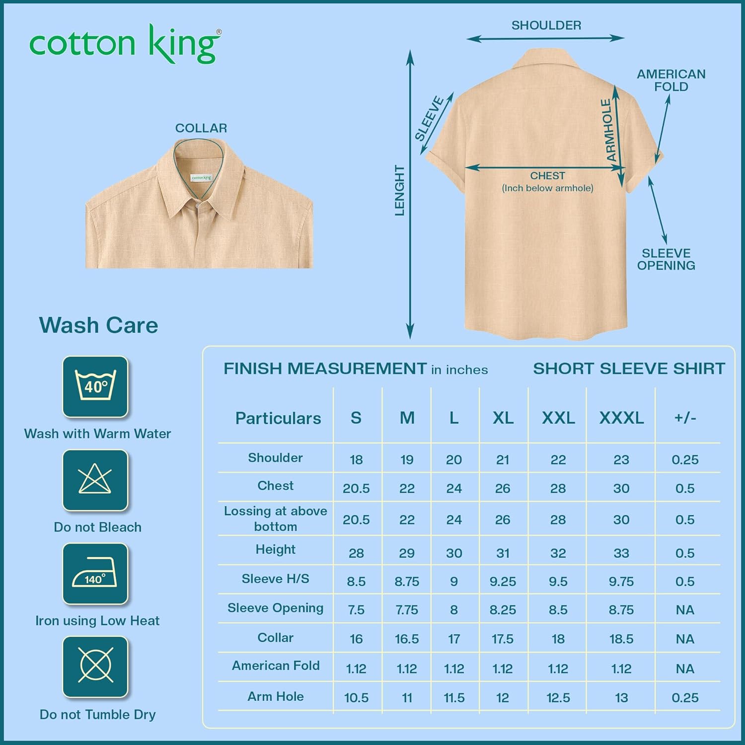 Cotton King Linen Button Down Shirt for Men Men Shirts Short Sleeve - Men's Shirt for Beach Wear - Summer Wear - S to 3XL - Image 6
