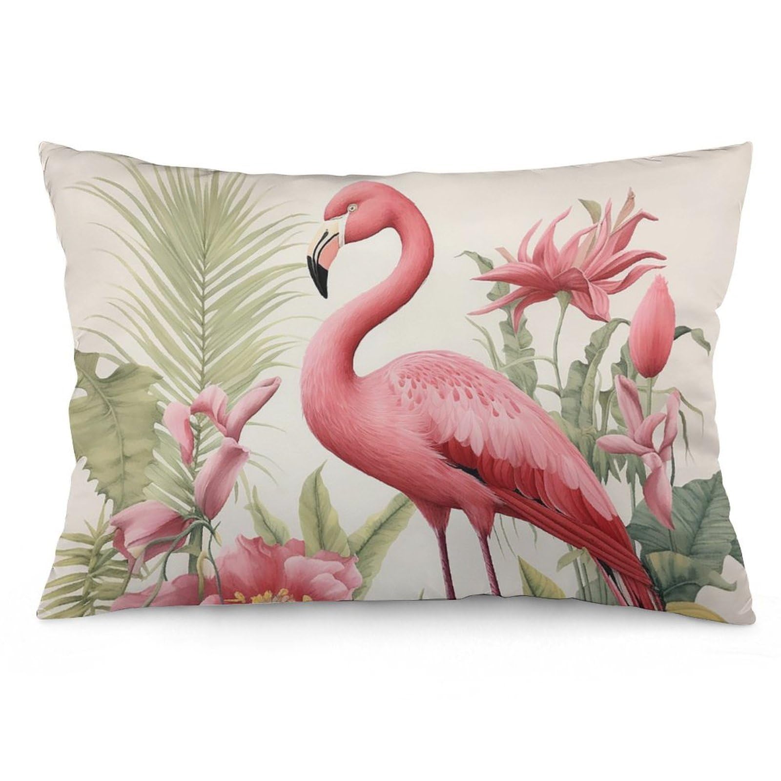 NTVOWPZO 2 Pack Decoration Throw Pillow Covers 20"x30" Pillowcases Covers Flamingo and Leaves Pillowcases Modern Farmhouse Home Decor Sofa Cushions Covers for Couch Bed Living Room