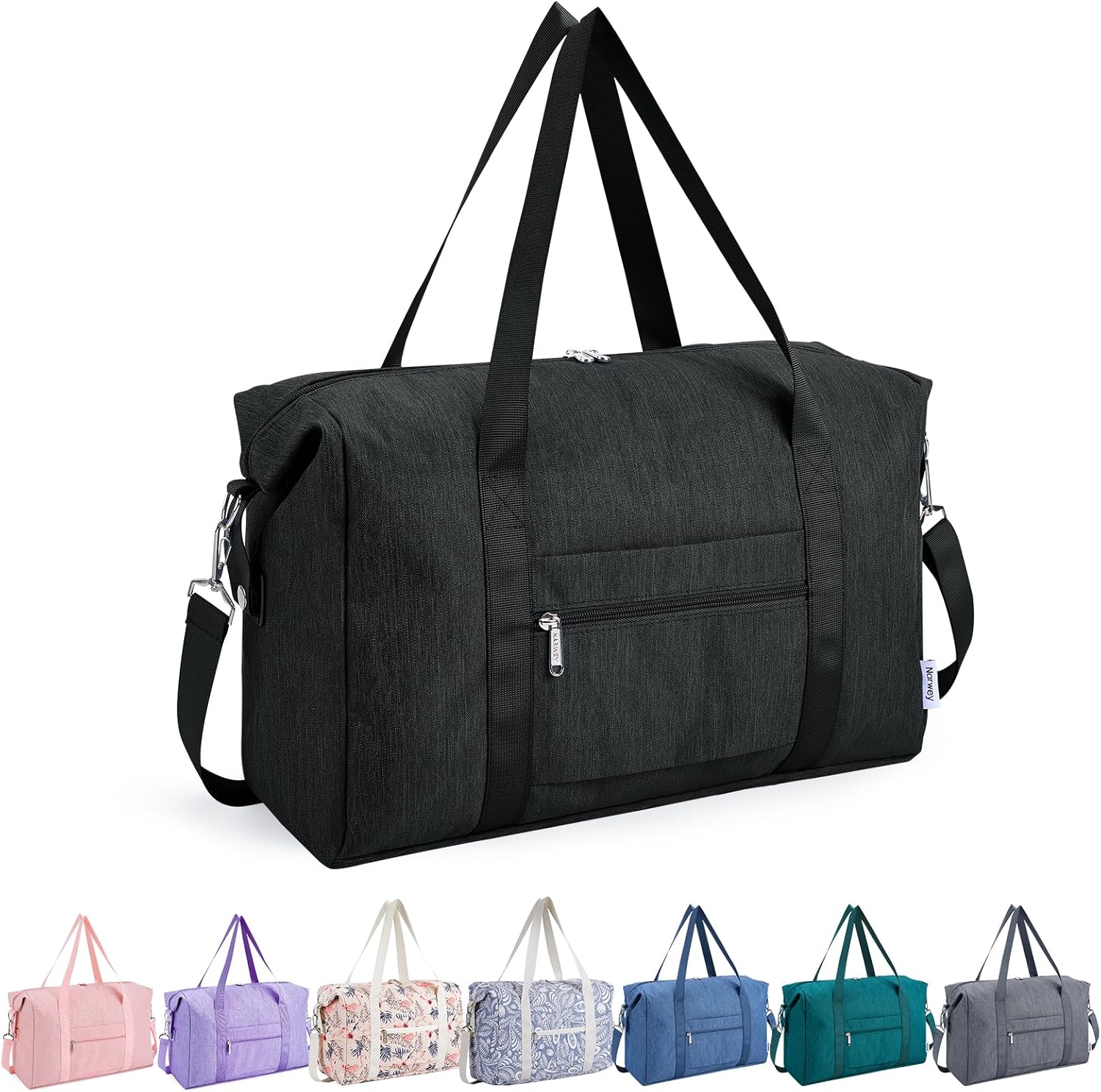 for Ryanair Cabin Bags 40X20X25 Underseat Small Foldable Travel Duffel Hospital Weekend Bag for Women Ryan Air Carry on Luggage Holdall Tote for Men 20L (Black)