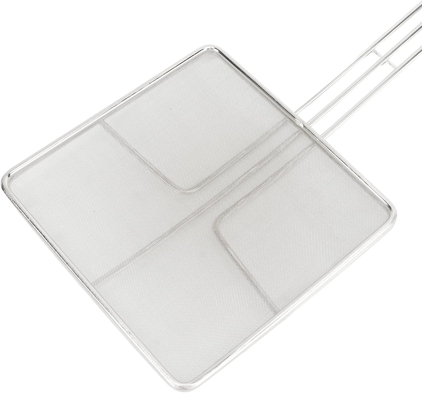 Fine Mesh Square Strainer Skimmer Small Wire Stainless Steel Strainer Spoon Spatula Cooking Skimmer Pasta Spoon for Home Kitchen (Fine Mesh)