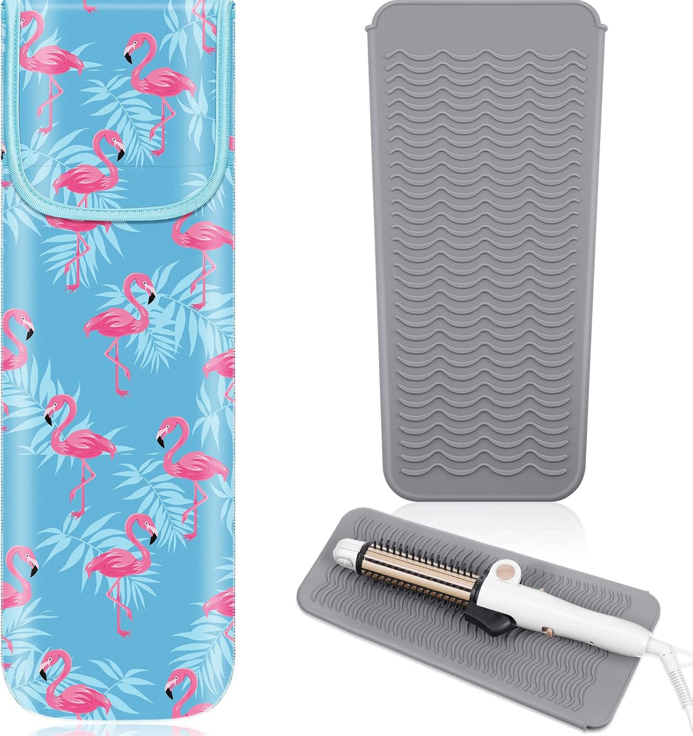 Shappy 2 Pieces Flat Iron Case Heat Resistant Travel Bag