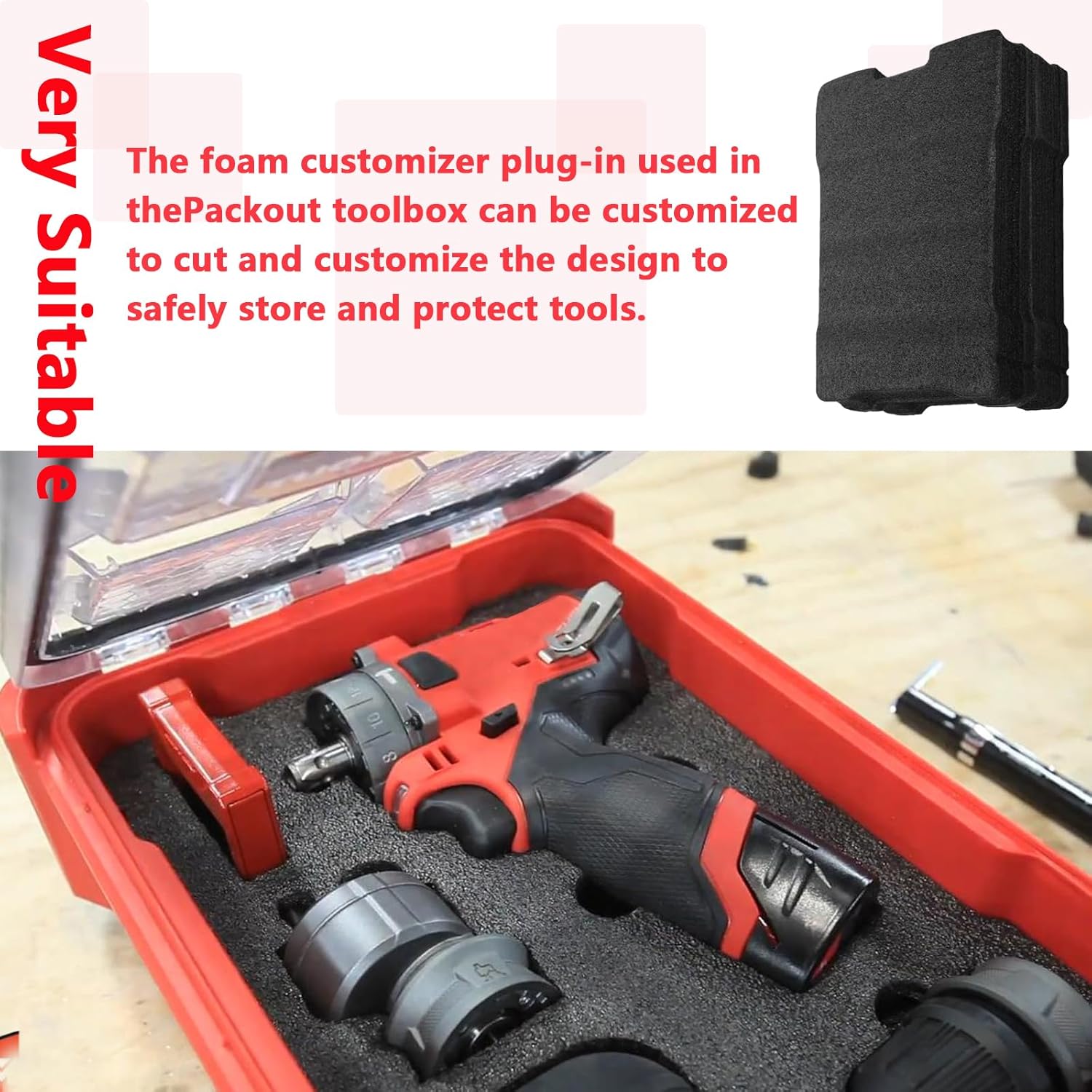 Packout Foam Insert 48-22-8435 Fits for Milwauke Foam Packout Insert and Tool Box Foam(2 Pcs)