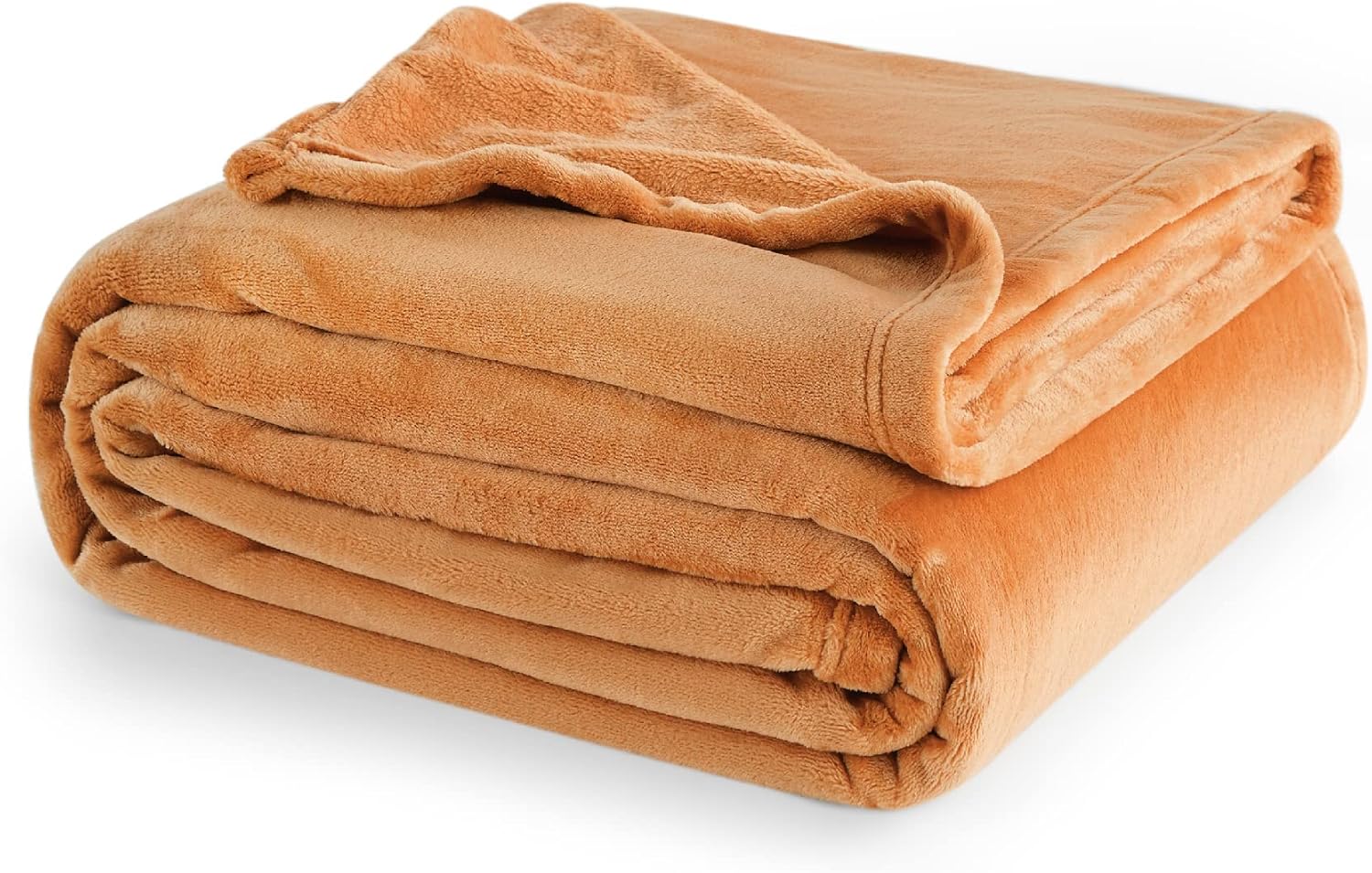 Bedsure Large Size Fleece Blanket Orange Fleece Blanket, 230 x 270 cm