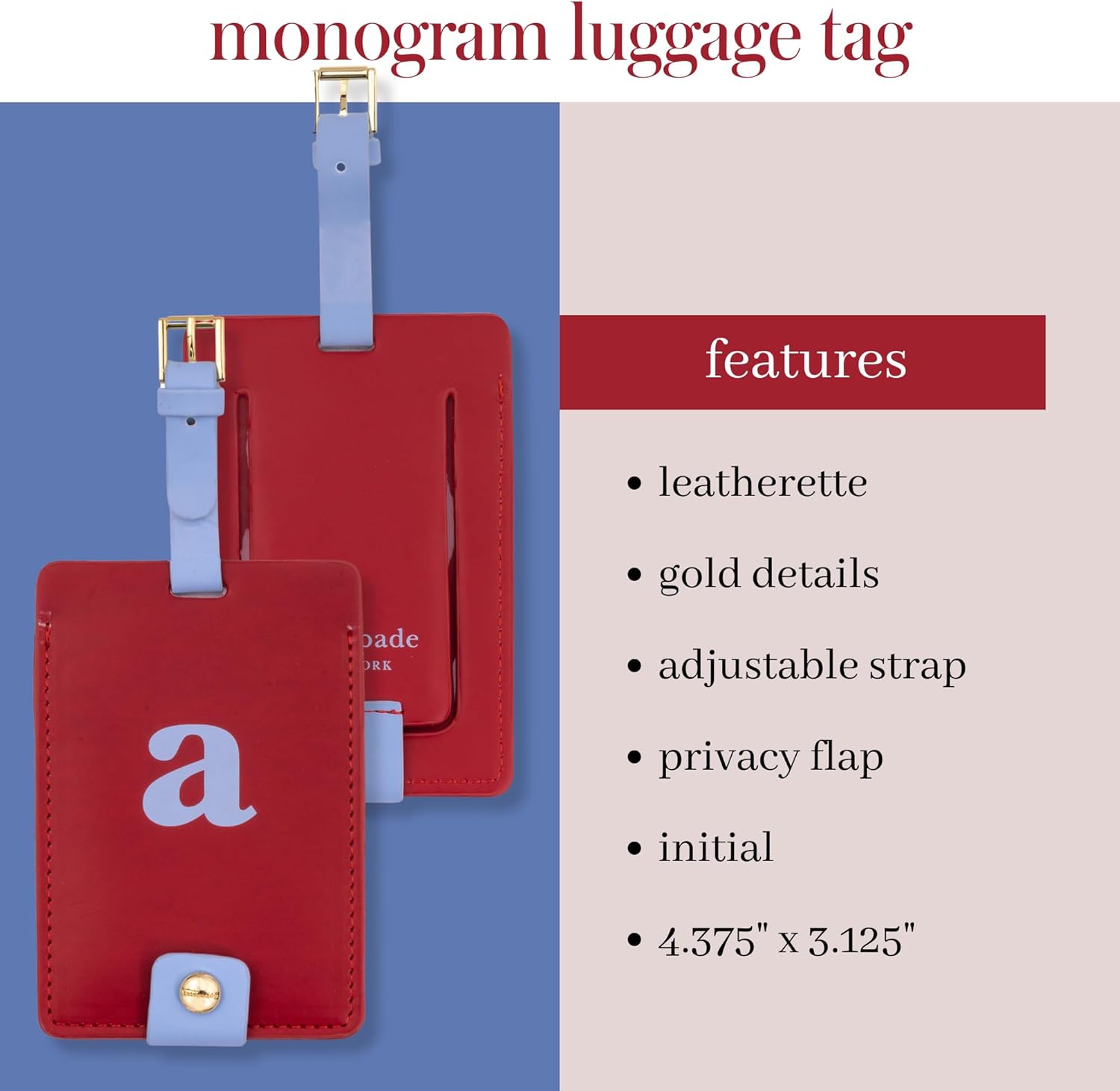 Kate Spade Leatherette Luggage Tag — Look Good Getting Lost - image 3