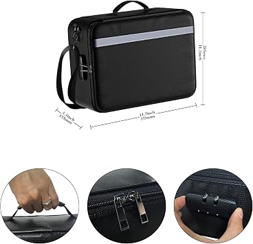 Fireproof Document Bag Waterproof Box for Home Safe, Fire Proof File Box for Documents Fireproof Money Bag, Fireproof Safe with Lock for Laptop, Files, Certificates, Passport, Important Paperwork