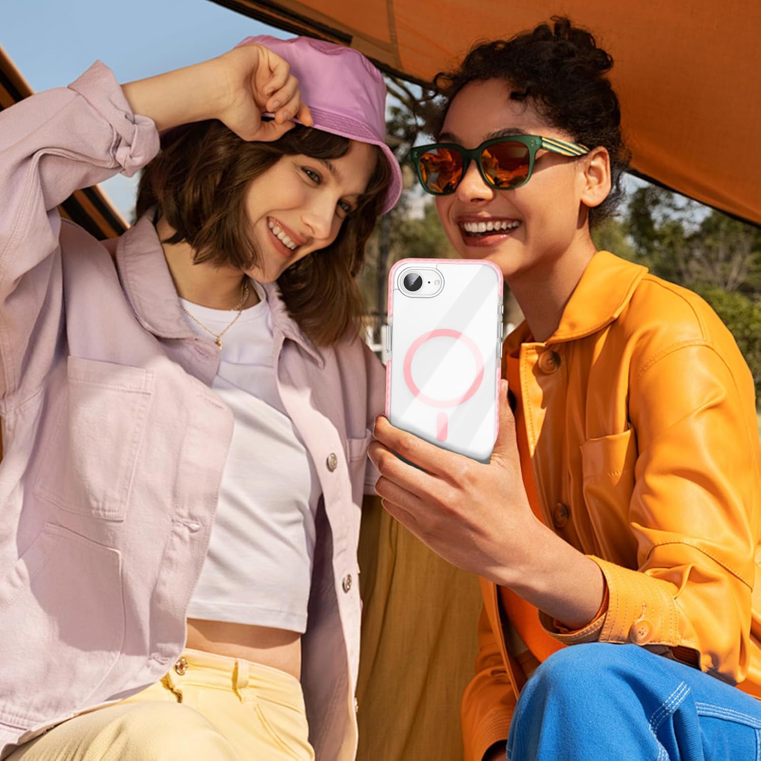 MILPROX Clear Crystal Phone Case Compatible with iPhone 16E 6.1" - Shockproof Protective Heavy Duty Bumper Shell Anti-Yellow Anti-Scratch Cover Design, Pink - Image 7