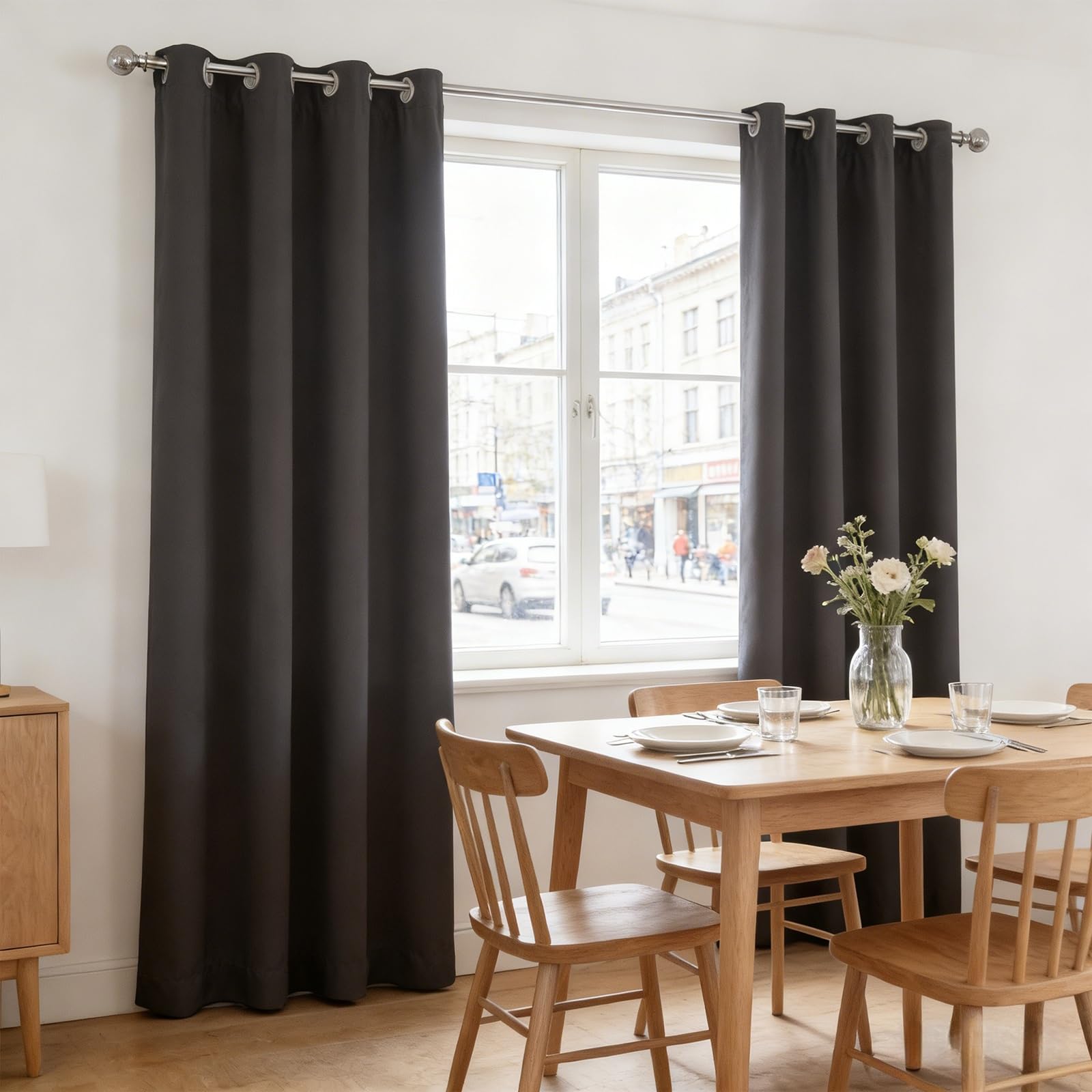 Rideaux opaque 170 x 220 cm gris pour optimiser le sommeil dans votre chambre ou salon