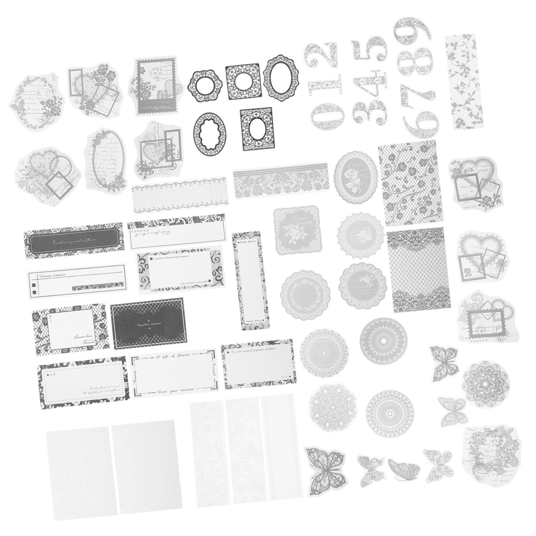 jojofuny 3 Set Adesivi Decorativo Per Scrapbook Eleganti Decalcomanie Carta Per Diario E Progetti Creativi Per Decorazioni Uniche 100 Pezzi * 3