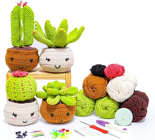 Miniatura 7 de Moxzuueo Kit de ganchillo para principiantes, kit de ganchillo de bricolaje con tutoriales de video paso a paso, paquete de inicio de tejido