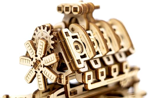 Miniatura 5 de WOODEN.CITY Kit de rompecabezas de madera 3D con motor V8, modelo mecánico de 200 piezas, fabricado en la UE