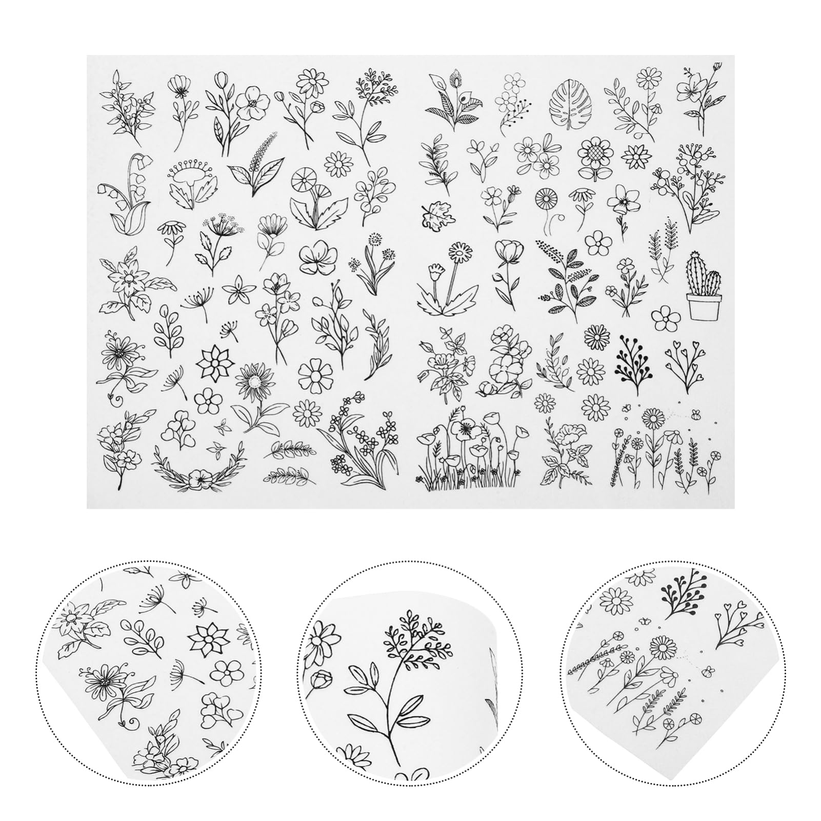NUOBESTY 5 Blätter wasserlösliche Stickerei Stickmuster stickmotive stickset stickzubehör stickpapier Patch Heimwerken bettwäsche lösliches Stickvlies Nähwerkzeuge Wasserlösliches Papier