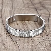 Vista 4 de Pulseras médicas de alerta ajustables AOAMID para hombres, pulseras de acero inoxidable para mujeres con grabado gratis