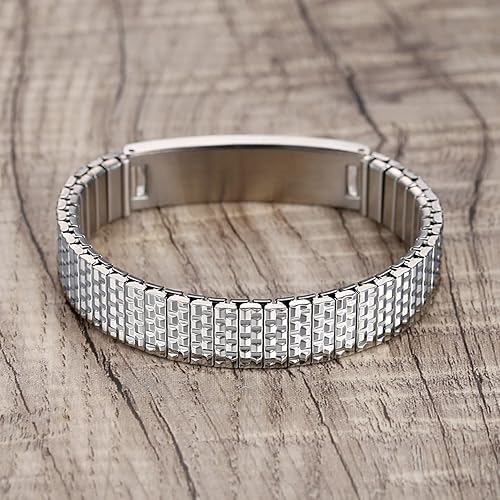 Miniatura 4 de Pulseras médicas de alerta ajustables AOAMID para hombres, pulseras de acero inoxidable para mujeres con grabado gratis