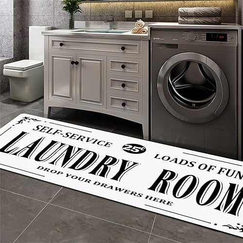 Alfombra antideslizante para cuarto de servicio, alfombras grandes de lavandería para lavandería, alfombra para lavadora y secadora, alfombra para
