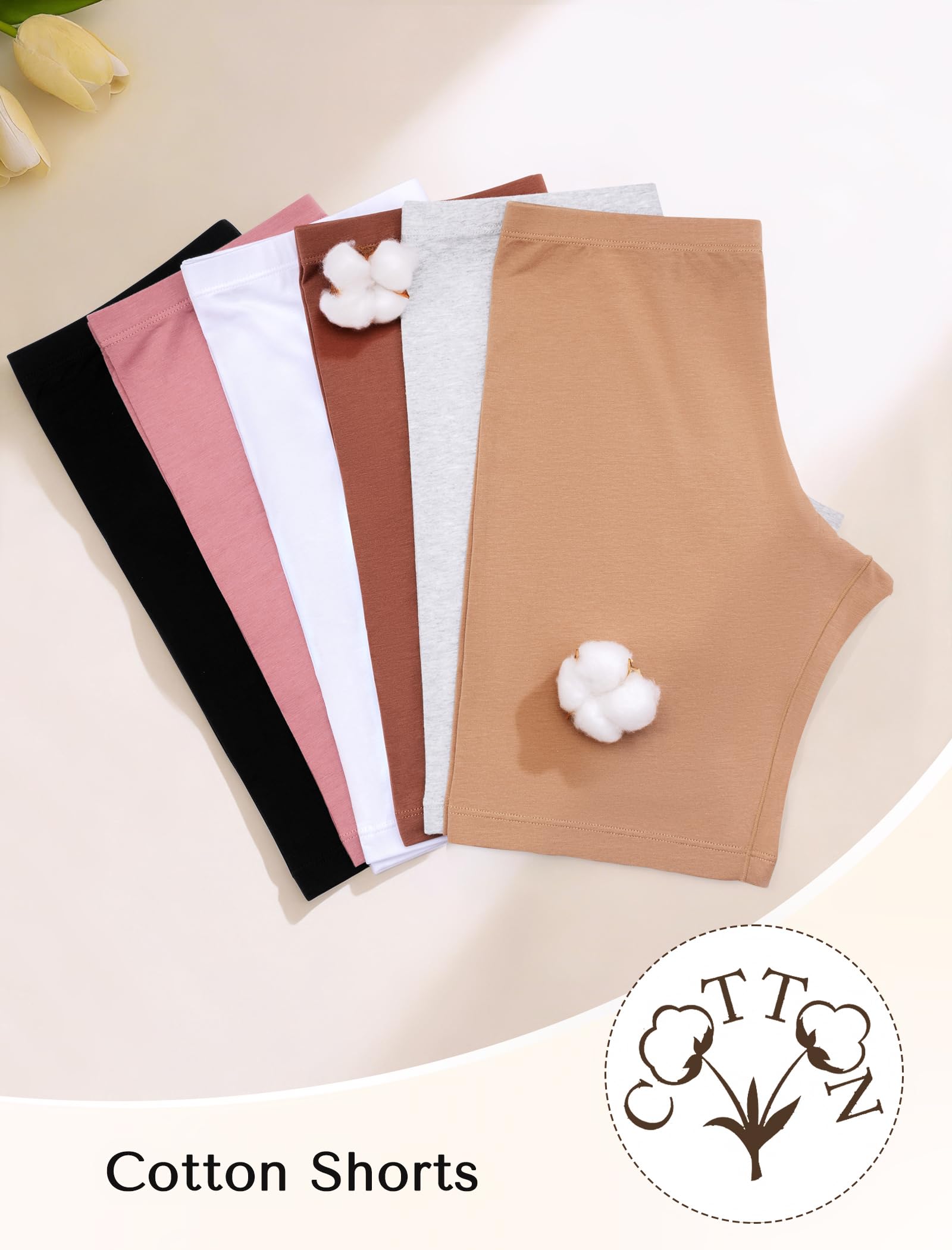 VOENXE Bragas Pantalon Mujer Algodon,Leggings Cortos Antirozaduras,Boxer para Mujer, Mallas Cortas Deporte,EláStico Shorts Debajo La Falda,Pantalones para Yoga y Ejercicio Pack de 4