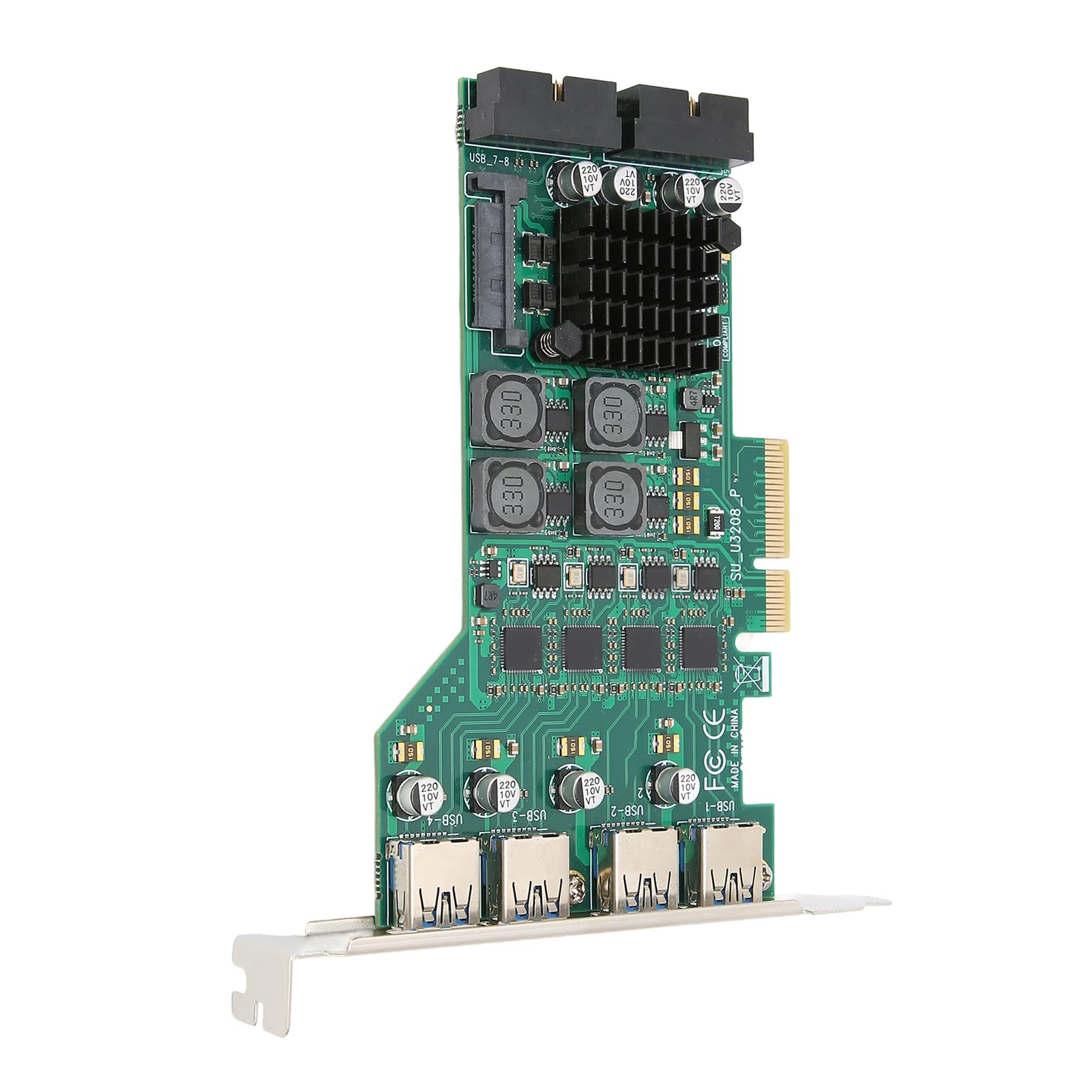 Karta rozszerzeń PCIE na USB 3.0, PCI Express USB 3.0 5Gb/s 3A 0℃ do 70℃ Zasilacz do LINUX dla Windows