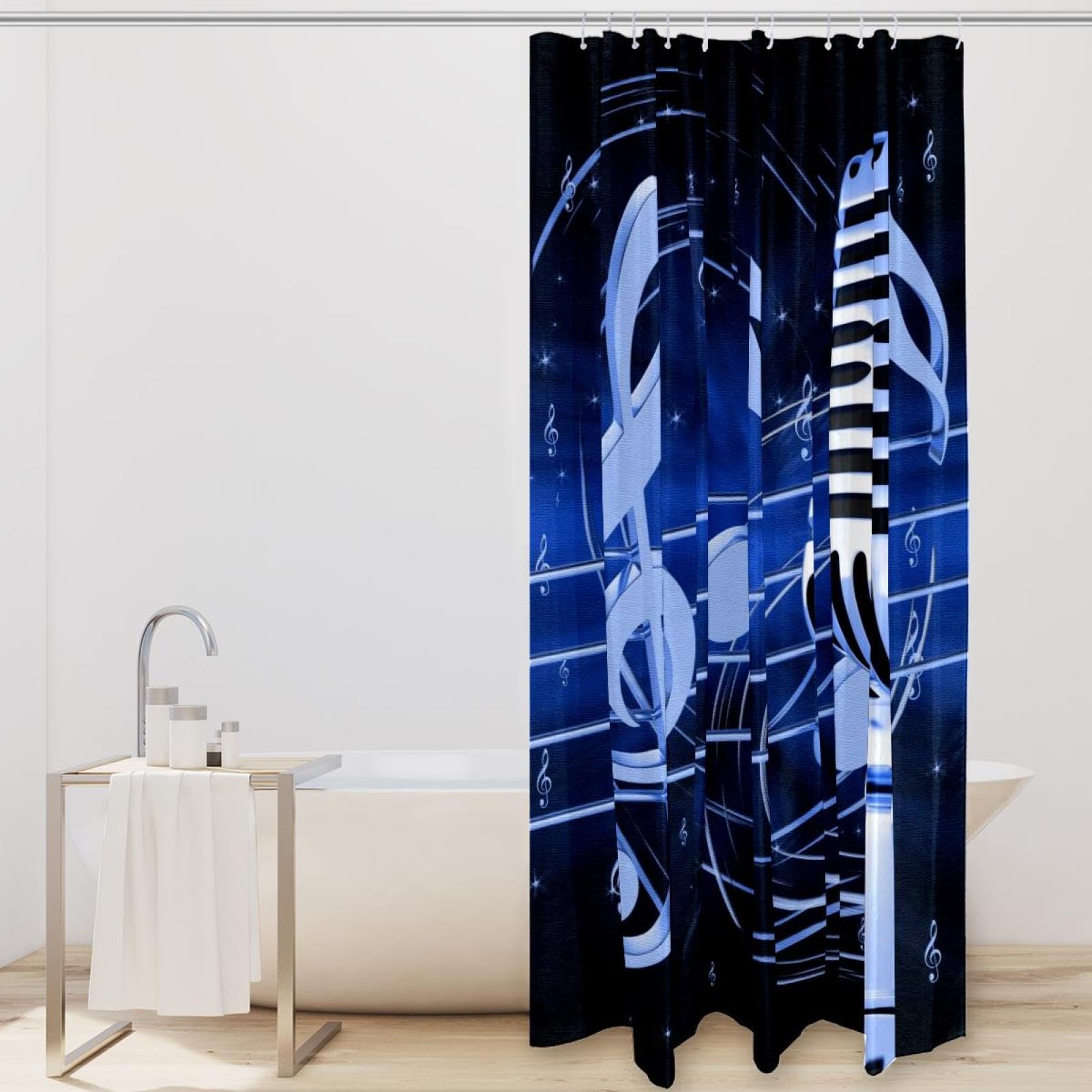 ダークブルー ホワイト ピンク バスタブ シャワーカーテン ホーム バス