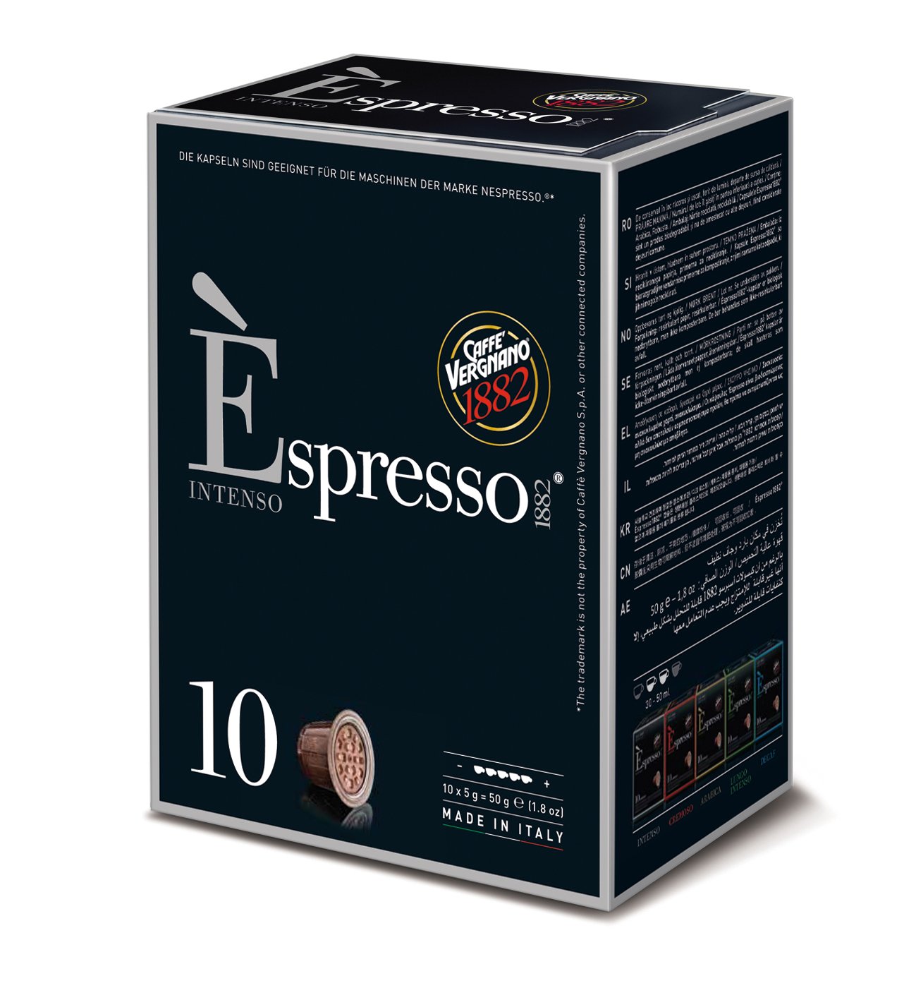 Caffe Vergnano Intenso Espresso Capsules Compatible with