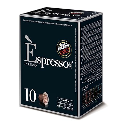Caffe Vergnano Intenso Espresso Cápsulas  Compatible con máquinas de línea original Nespresso  Compostable  Tostado medio  10 unidades (5 onzas)