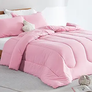 SLEEP ZONE Kids Pink Bedding Twin Comforter Set - Super Soft & Cute Printed 2-Piece Comforter Set All Seasons for Girls, Fade Resistant, Machine Washable, Ballet Pink