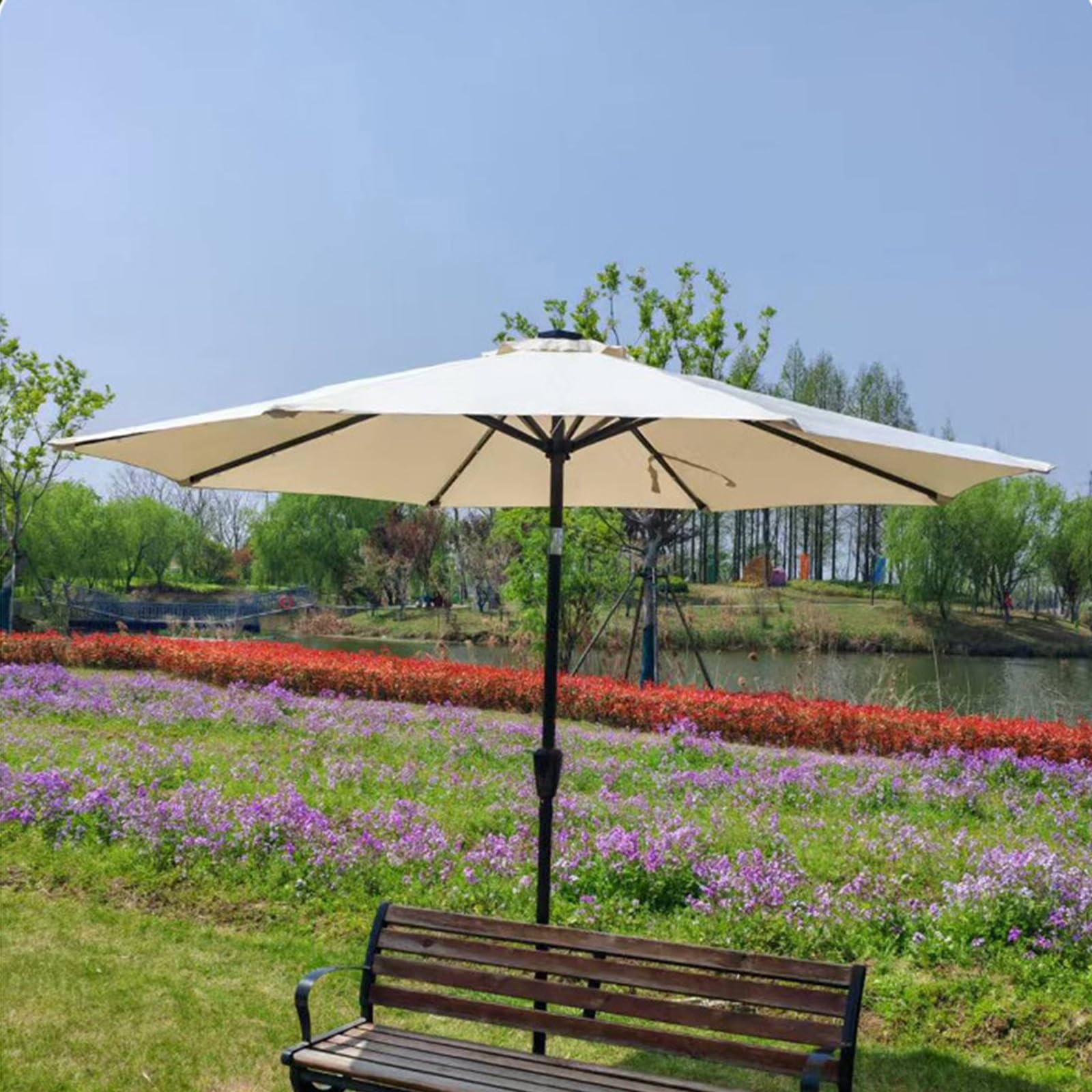 Parasol kempingowy, parasolka przeciwsłoneczna na zewnątrz, składany parasol ze środkowym słupkiem, lekki i łatwy do przechowywania do 1,2 metra.