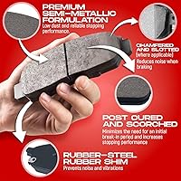 Vista 5 de R1 Concepts Kit de frenos y rotores traseros delanteros Pastillas de freno delanteras y traseras Rotores y pastillas de freno Optimum OEp