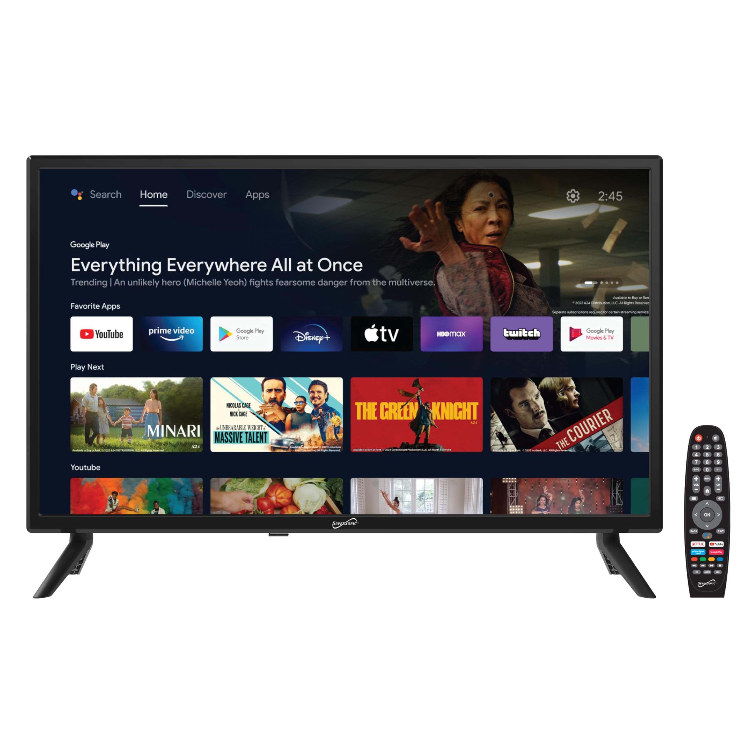 Amazon.com: Supersonic SC-2450GTV-A 24-inch DLED Smart HDTV with