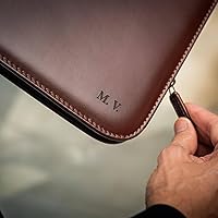 Vista 2 de Maruse italiano portadocumentos de piel – fabricado en Italia, Marrón personalizado