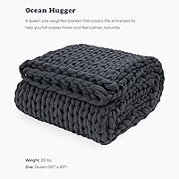 Vista 2 de Bearaby Manta Pesada con Peso de Relleno Oceánico Hugger (Gris Asteroide, 20 libras)