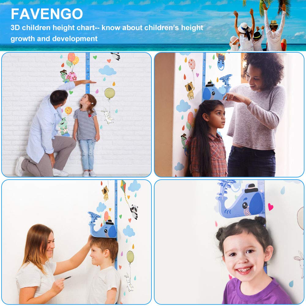 FAVENGO 3D Children Height Charts Height Wall Chart Removable