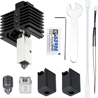 3D Printer Accessories Upgrade for BambuLab High Temperature Wear-Resistant Detachable Hardened Extrusion Head-Hardened Steel Nozzle Hot End Extrusion Head Complete Set-Set