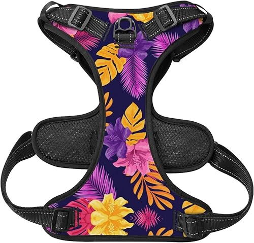 Miniatura 4 de Pet Supplies - Arnés para perro sin tirones, con 2 anillos laterales, reflectante, sin estrangulamiento, chaleco de malla Oxford para mascotas con