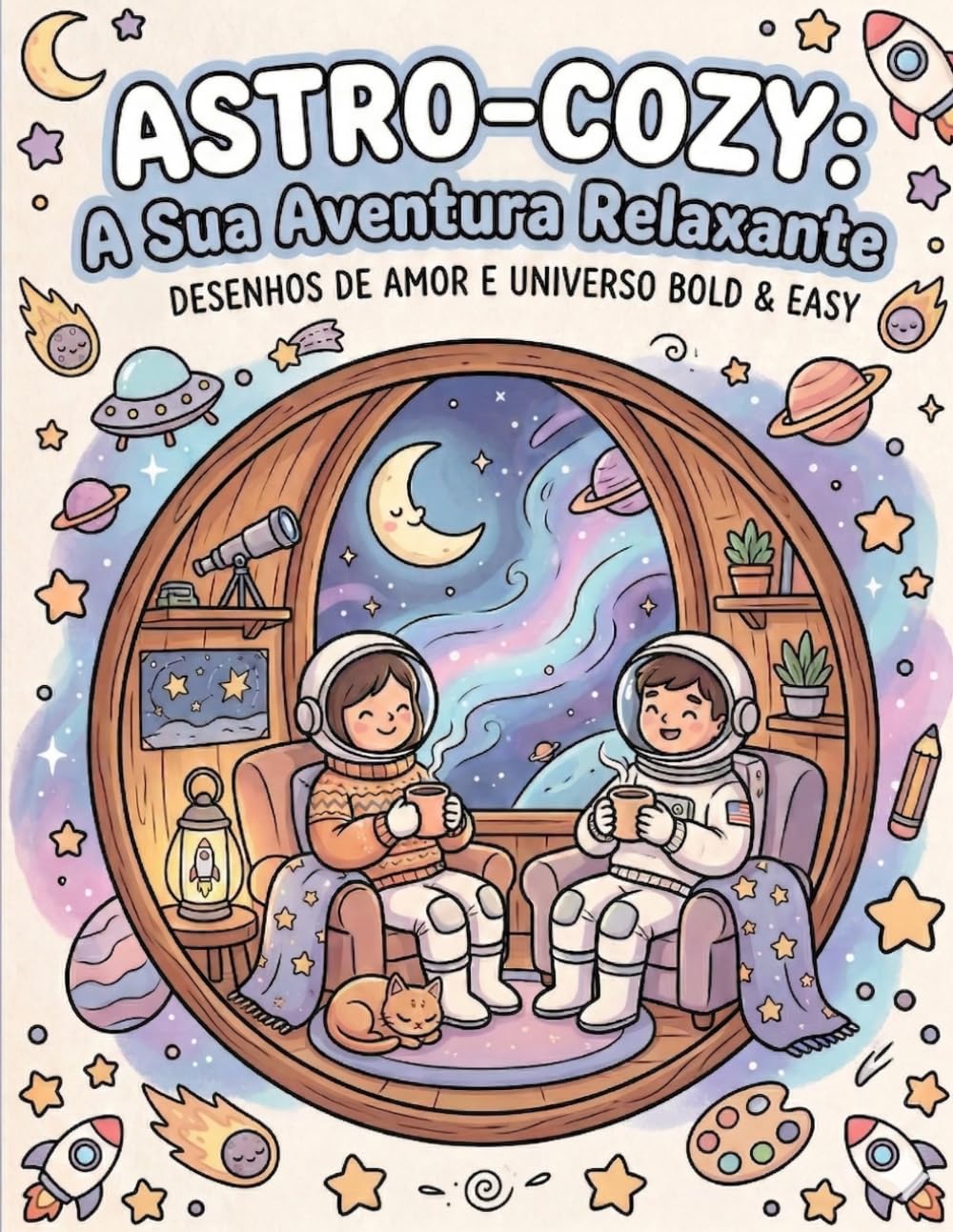 Astro Cozy: A Sua Aventura Relaxante: Momentos tranquilos no universo para colorir e relaxar (Cozy Worlds: Astro Cozy)