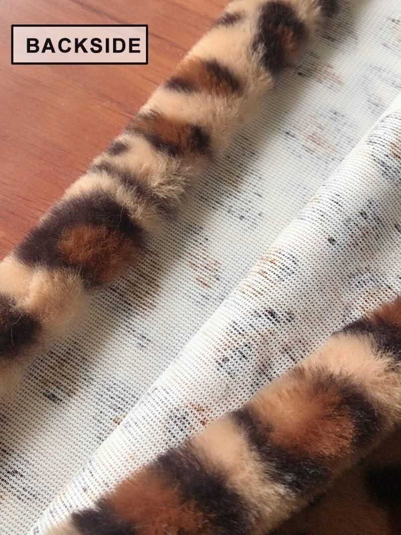 Tessuto in pelliccia sintetica, 160x50 cm, morbido, a pelo corto, con stampa animalier, per cucito, costumi, cosplay, decorazioni per la casa, abbigliamento, calzini, bambole, alberi di Natale,