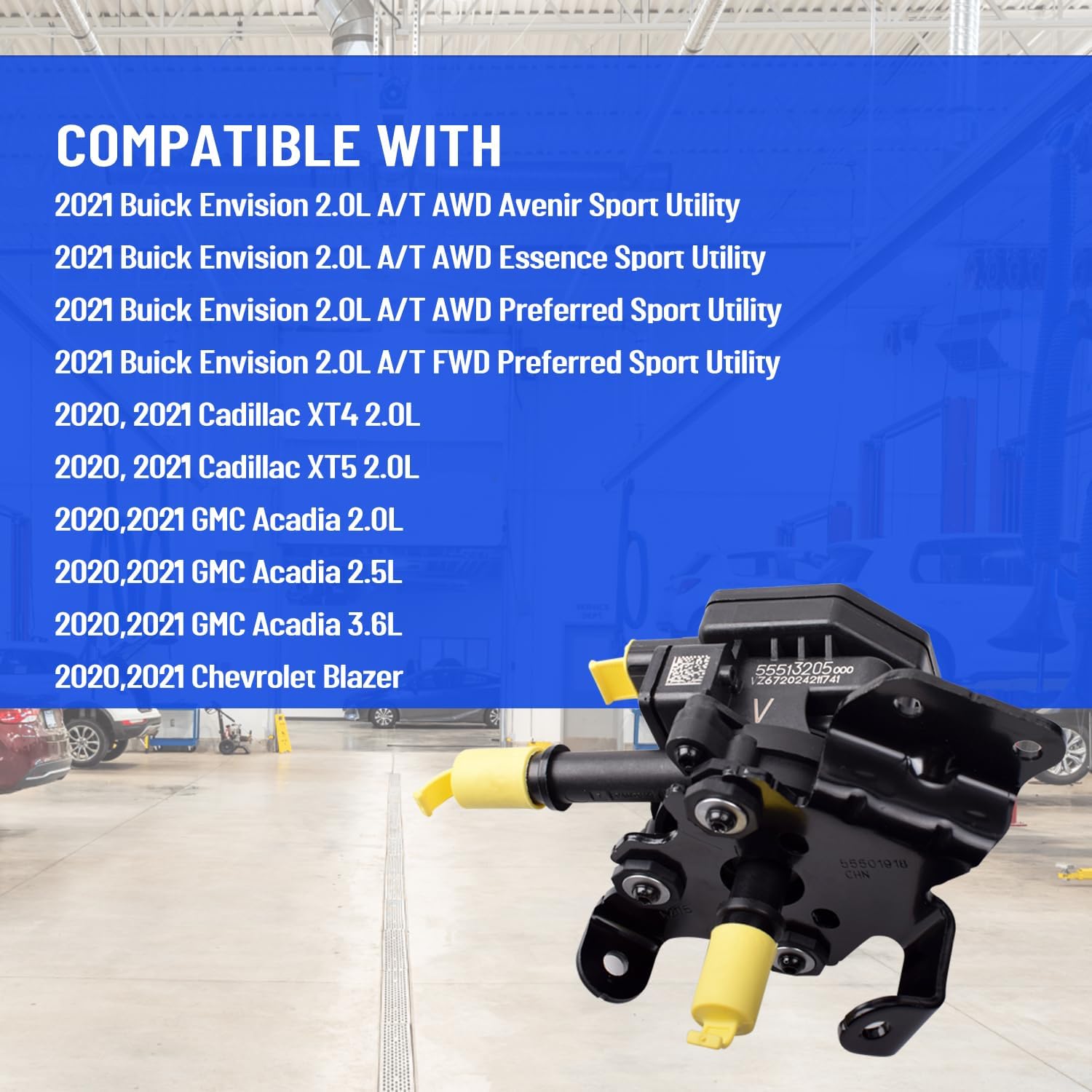 55516874 Vapor Canister Purge Valve Pump Compatible with Chevrolet Trailblazer 2021-2023 & Buick Envision & GMC Acadia & Cadillac XT4 XT5 Replacement 55511871 12703879