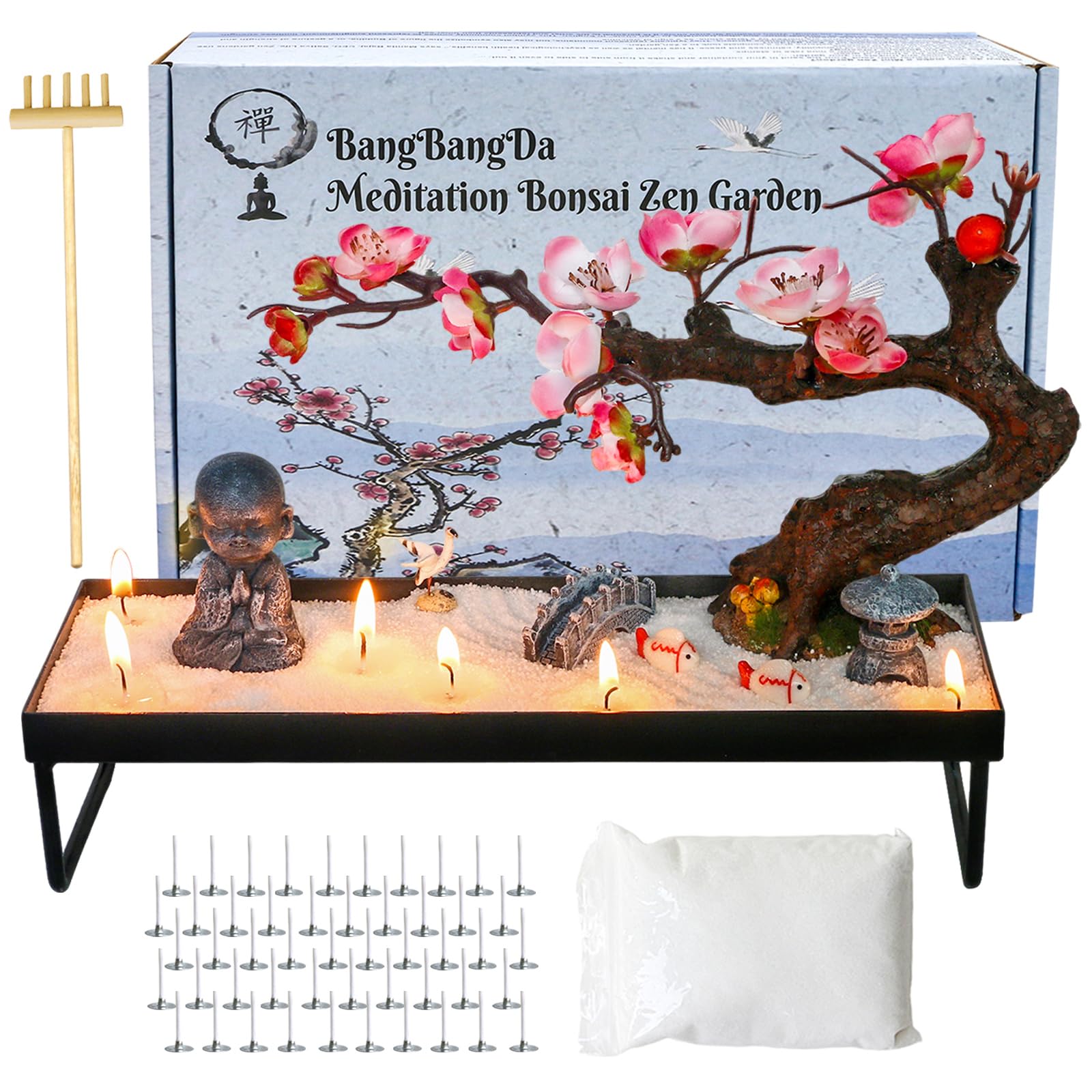 Decoración espiritual con jardín zen de escritorio para el hogar