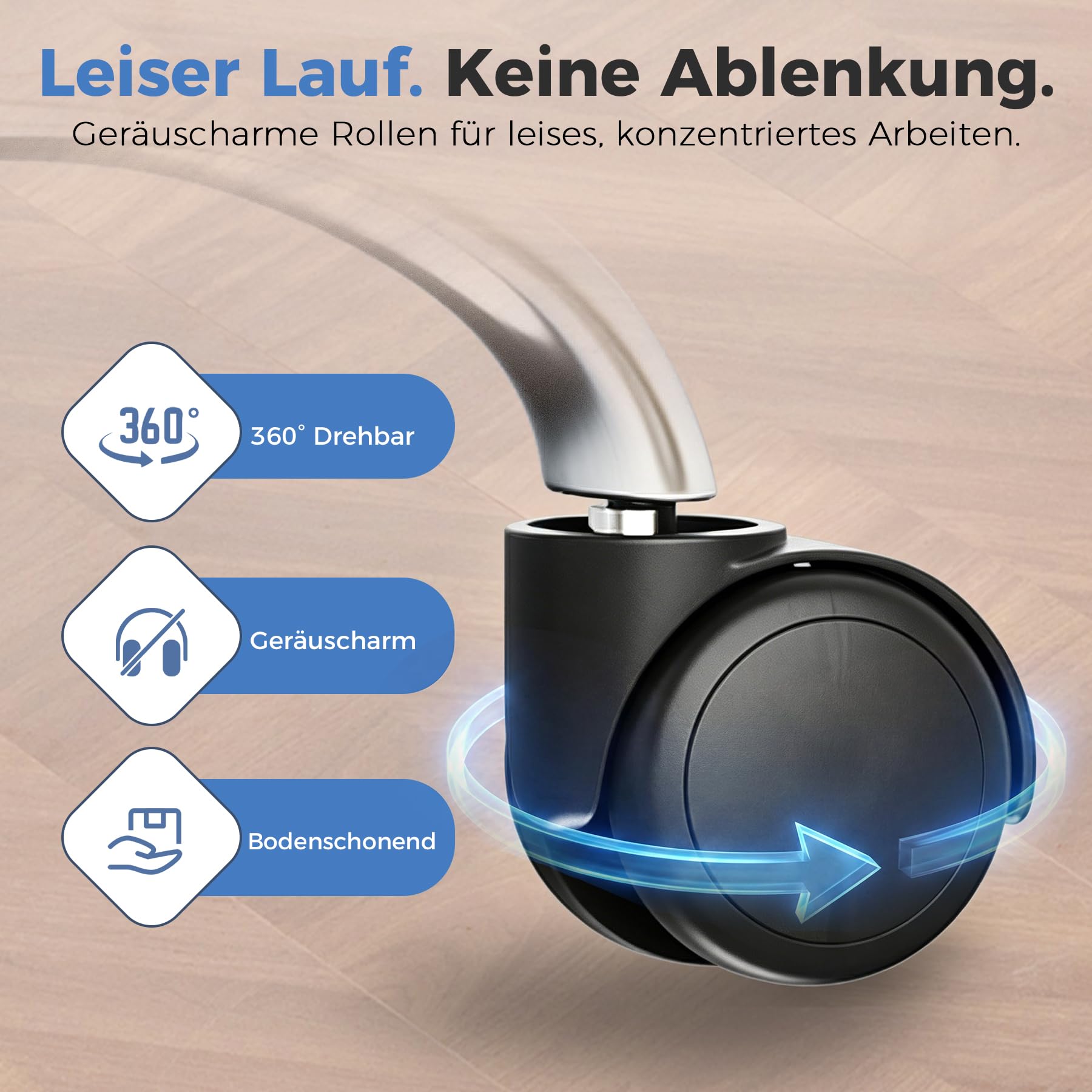 GTPLAYER Bürostuhl Ergonomisch [TESTSIEGER], Schreibtischstuhl mit 3D-Lendenwirbelstütze, Verstellbarer Kopfstütze und Armlehnen, Chefsessel Office Chair 150kg Schwarz