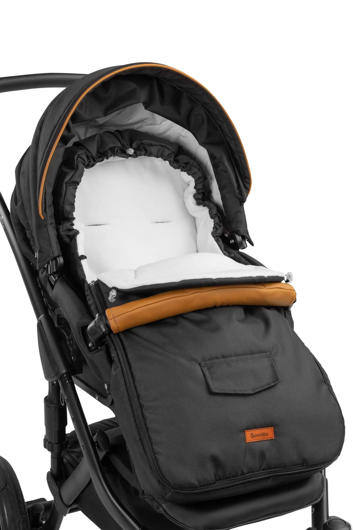 Coprigambe universale a 3 strati per passeggini - impermeabile, foderato in pile, con chiusura a cerniera - per il comfort durante le giornate invernali