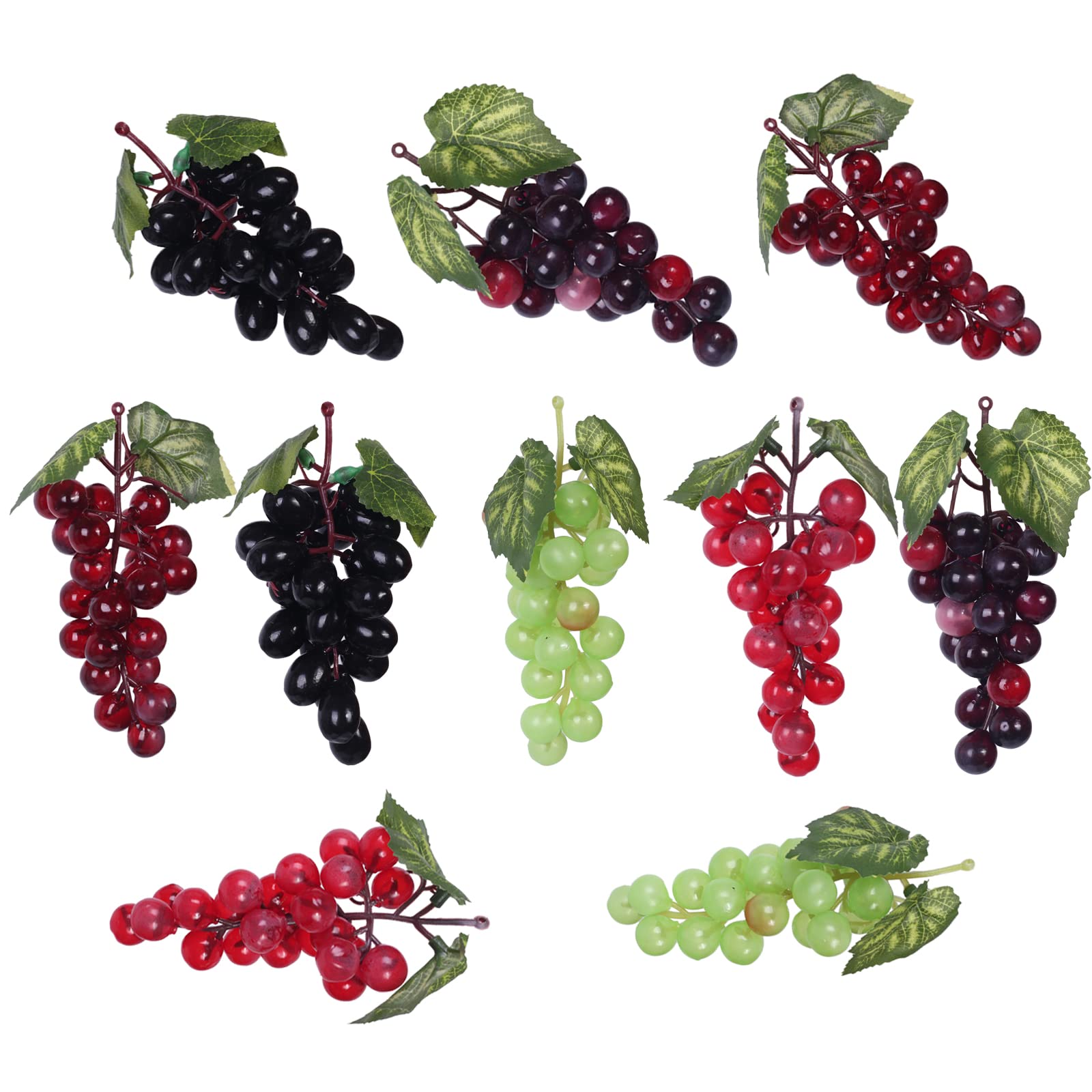 10 Bunches Fake Grapes Artificial Fruit Artificial Grapes for Home House Kitchen Party Wedding Photography Decor 5 Colors