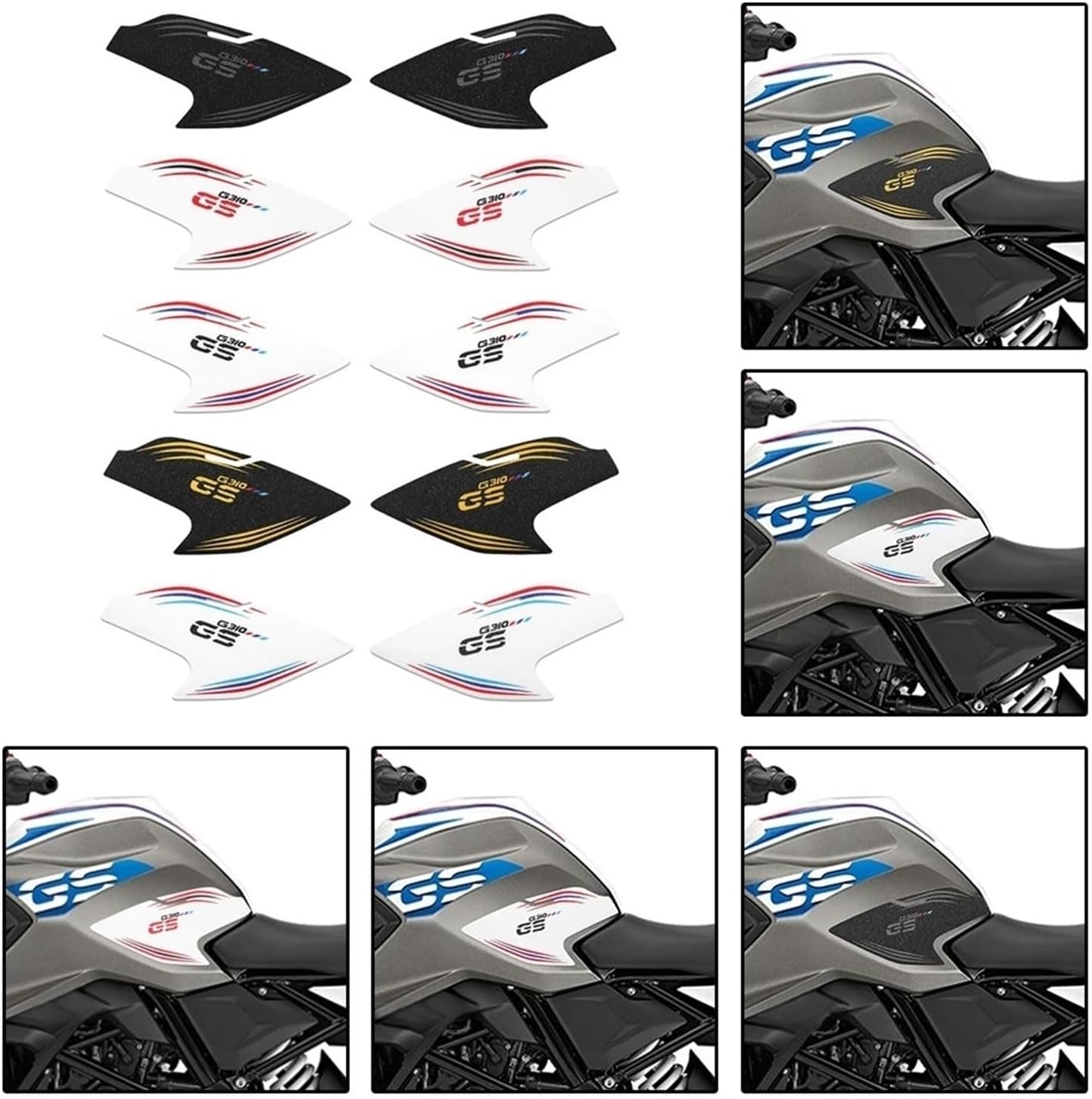Motorcycle Tank Sticker Frosted Motorcycle Anti-Slip Side Fuel Tank Pad Protector Sticker Knee Grip Traction Decal for G310GS 2018-2023.