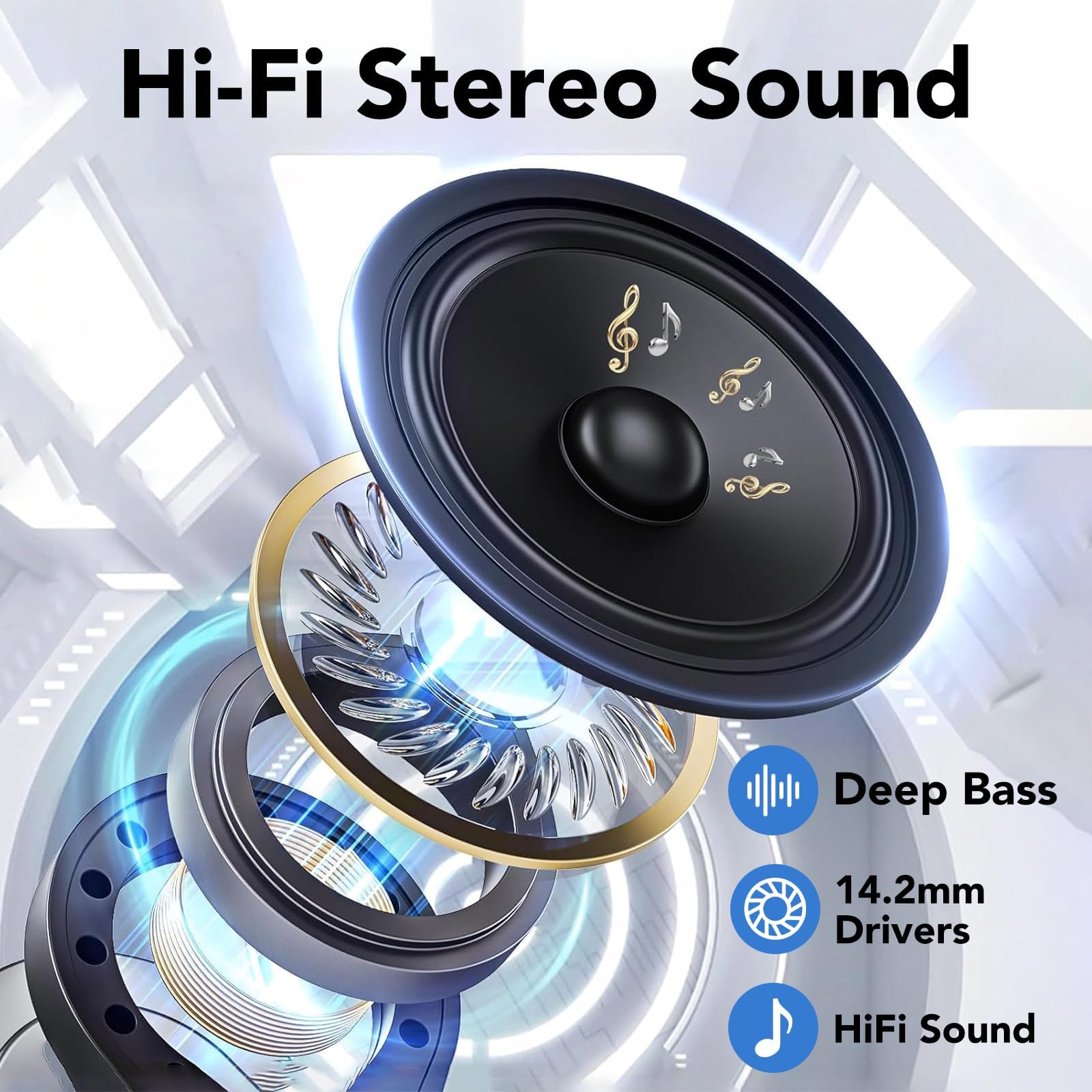 Offene Ohrhörer, kabellos, Bluetooth 5.4, mit großen Ohrbügel, 80H zdjęcie 2