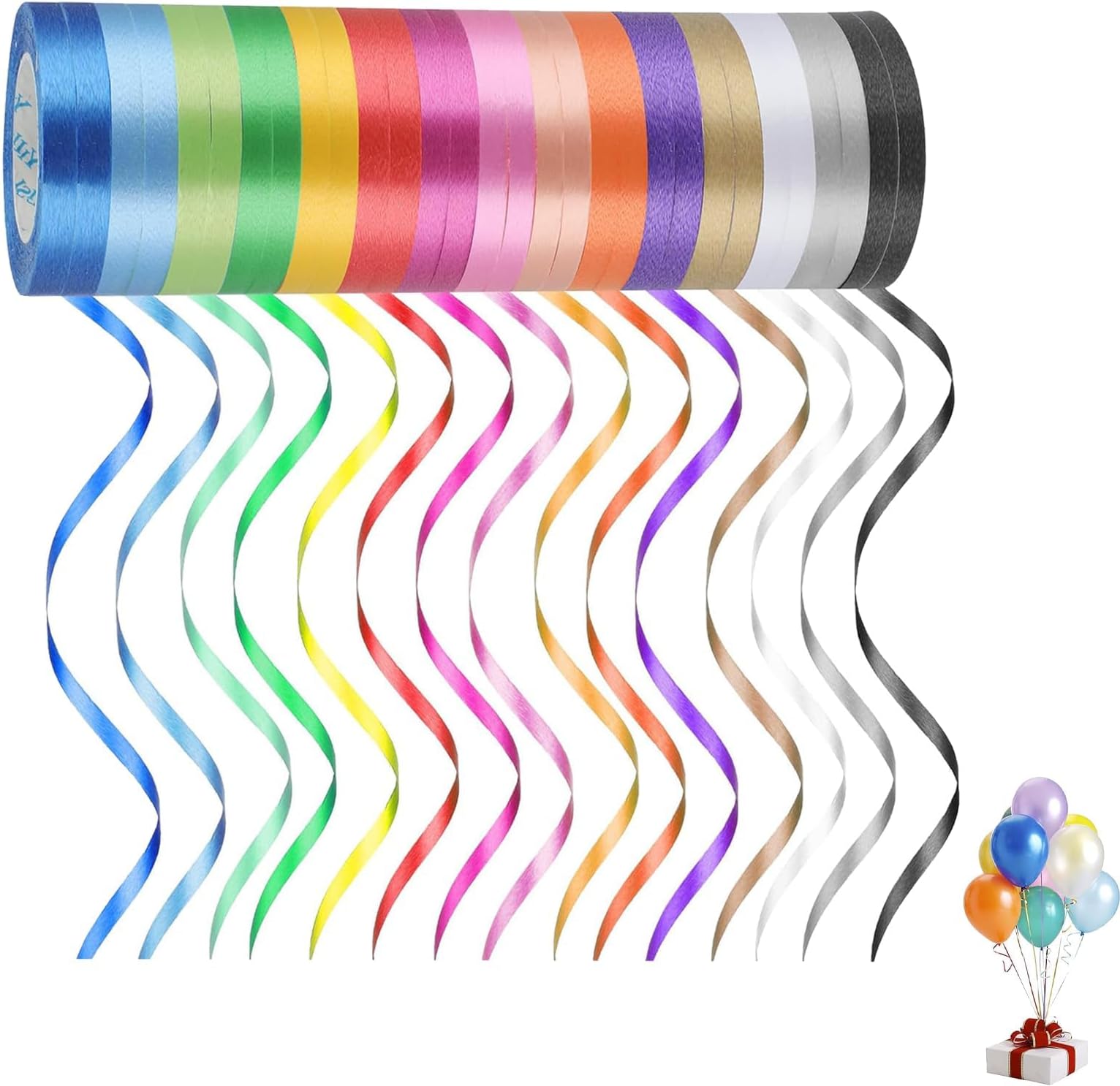 54 x plooiband, elk 20 meter, kleurrijk cadeaulint & ringbandset, cadeaulinten, voor het decoreren en verpakken van geschenken, Kerstmis en advent (54