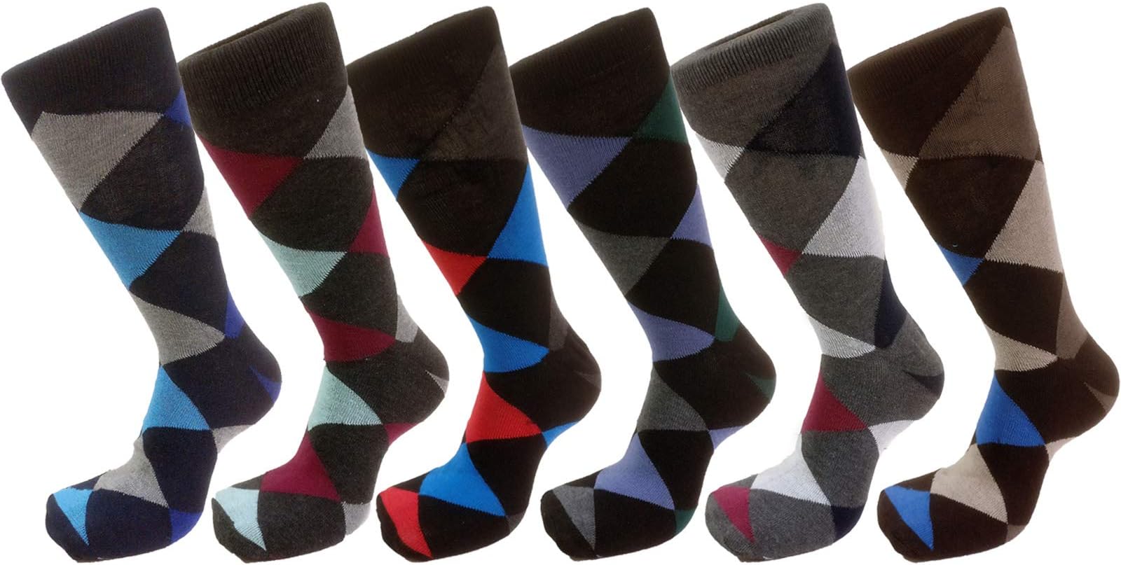 USBingoshop Mens Men Cotton Dress Socks Fun Colorful Fashion Stretchable Classic Comfort Mid Calf Crew Socks 10-13