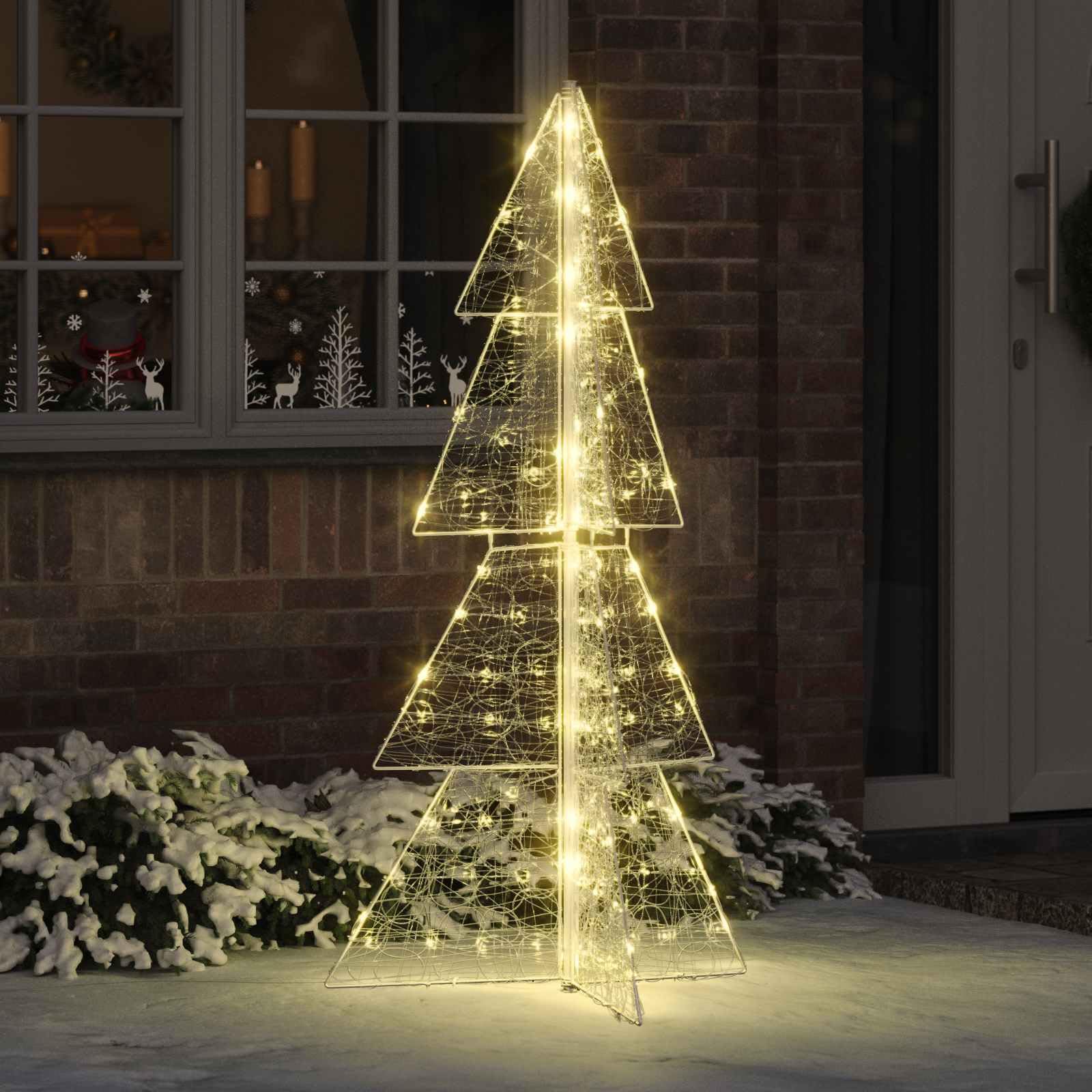 Choinka akrylowa 150 cm z 160 diodami LED, ciepła biel, złącze USB do salonu, ogrodu, tarasu, świąteczna dekoracja wewnątrz i na zewnątrz, świąteczna atmosfera
