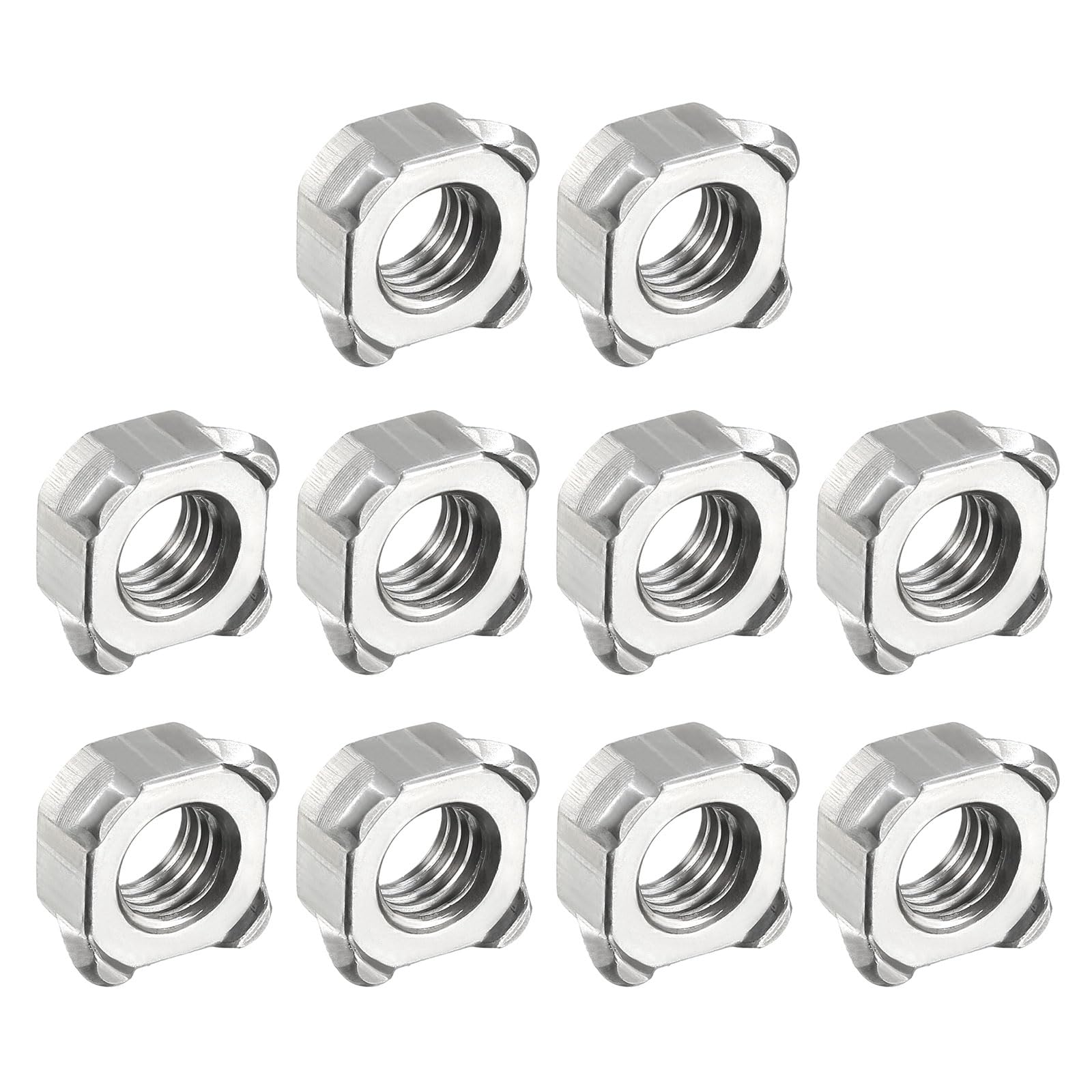 METALLIXITY Square Nuts (M10 x 1.5mm) 20Pcs, Carbon Steel Welding Nut - for Agricultural Machinery, Pipe Furniture