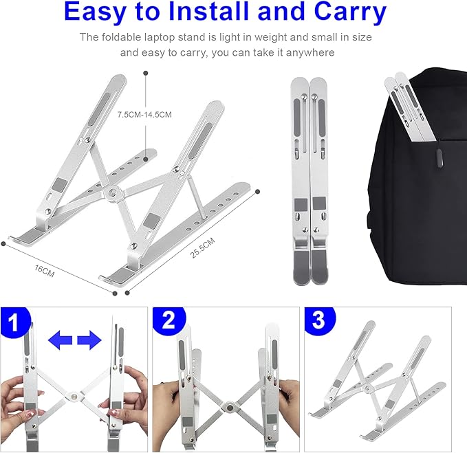 Soporte para Laptop Ajustable Ergonómico de Aluminio, Antideslizante miniatura 2